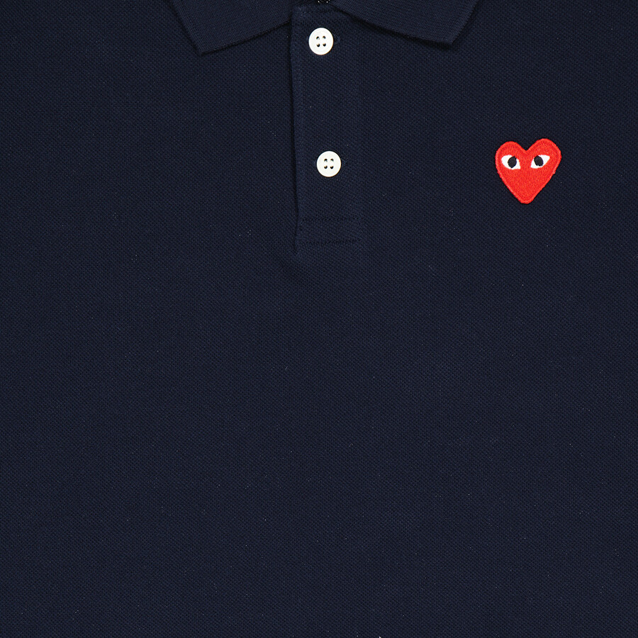 Comme Des Garcons Kids Short Sleeve Embroidered Heart Polo Shirt, Size