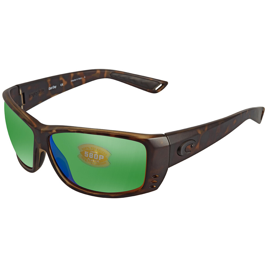 Costa Del Mar Cat Cay Green Mirror Rectangular Men's Sunglasses 06S9024
