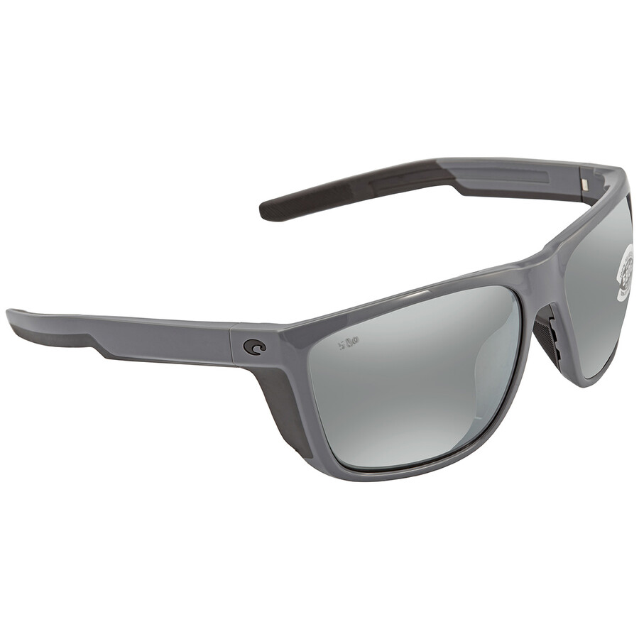 Costa Del Mar Ferg XL Grey Silver Mirror Polarized Glass Men's Sunglasses 6S9012 901210 62