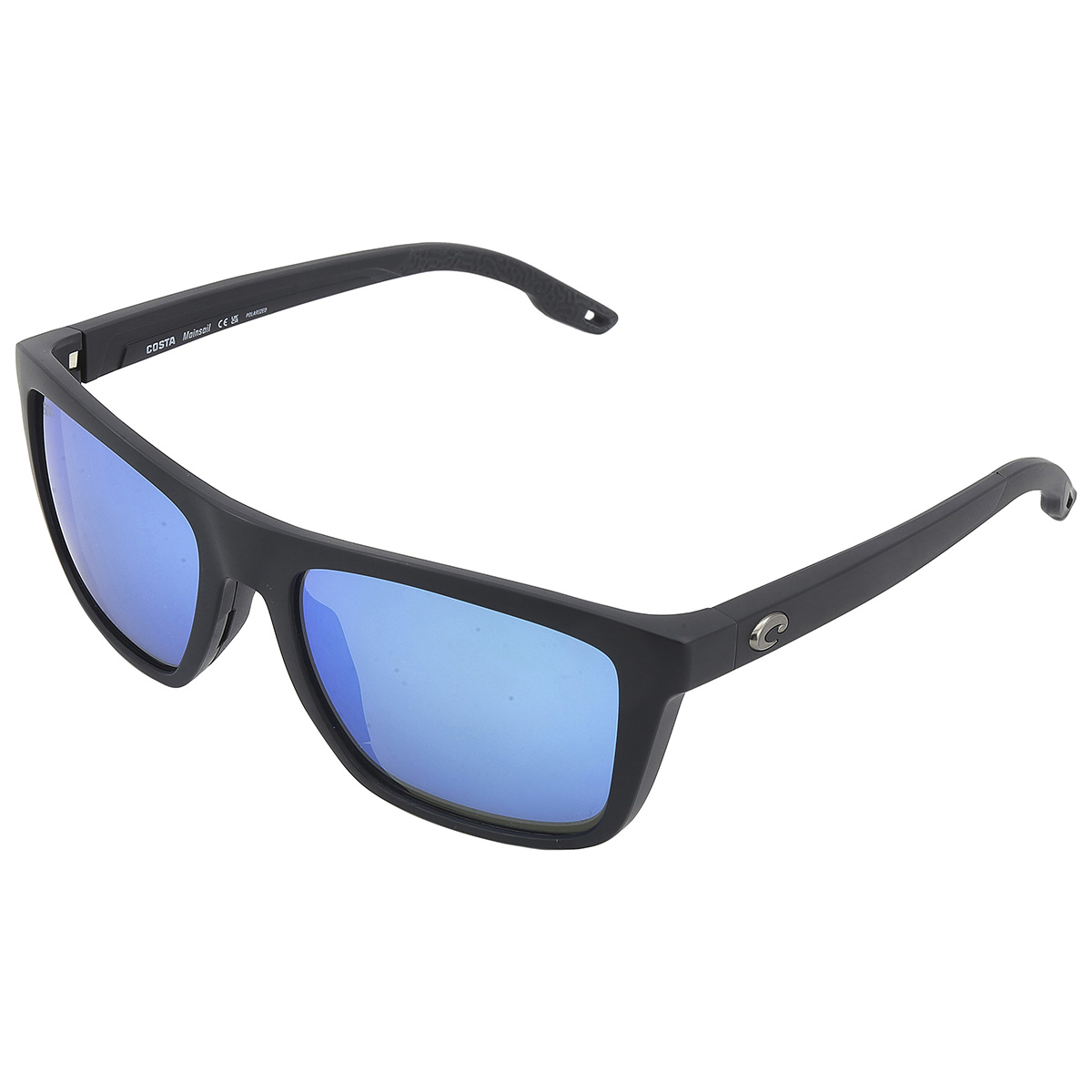 Costa Del Mar Mainsail Sunglasses – Matte Black Frame, Green Mirrored Polarized 580P Lenses, 55mm