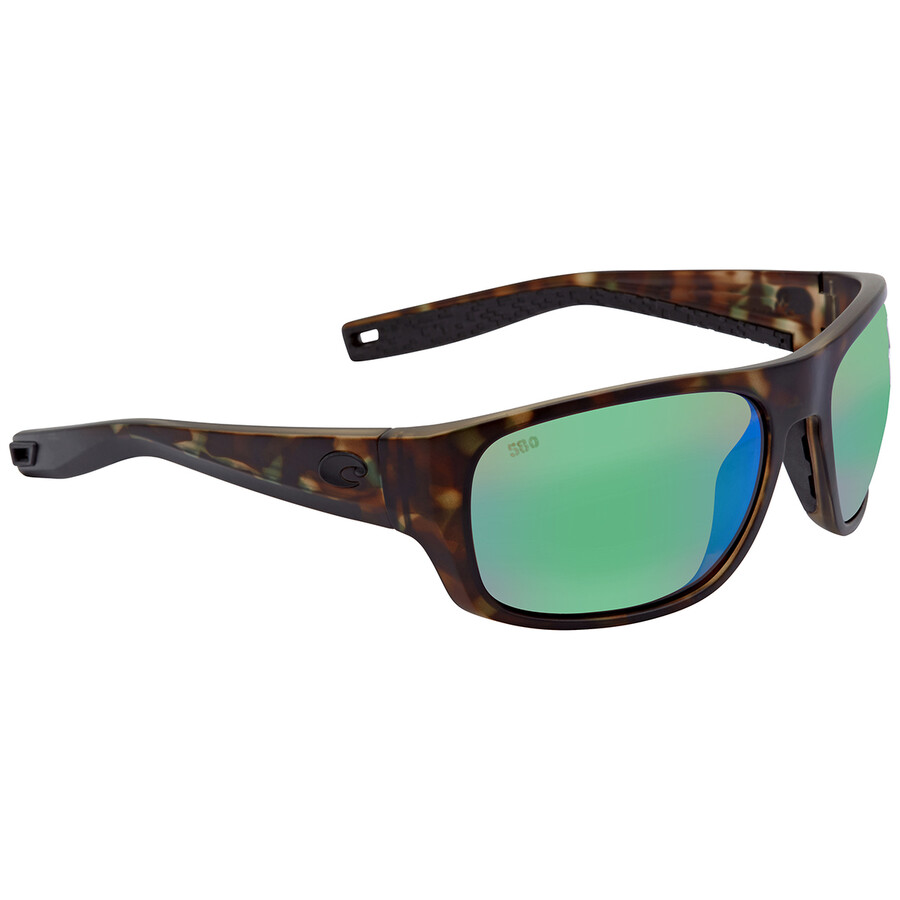 Costa Del Mar Tico Polarized Glass Green Mirror Rectangular Sunglasses