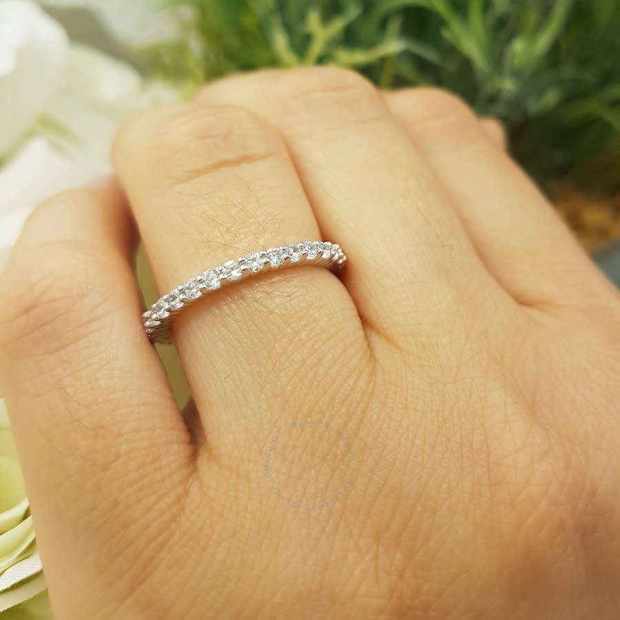 ctw Dazzlingrock Collection 1.70 Carat 10K Gold Round White Cubic Zirconia CZ Eternity Wedding Stackable Band