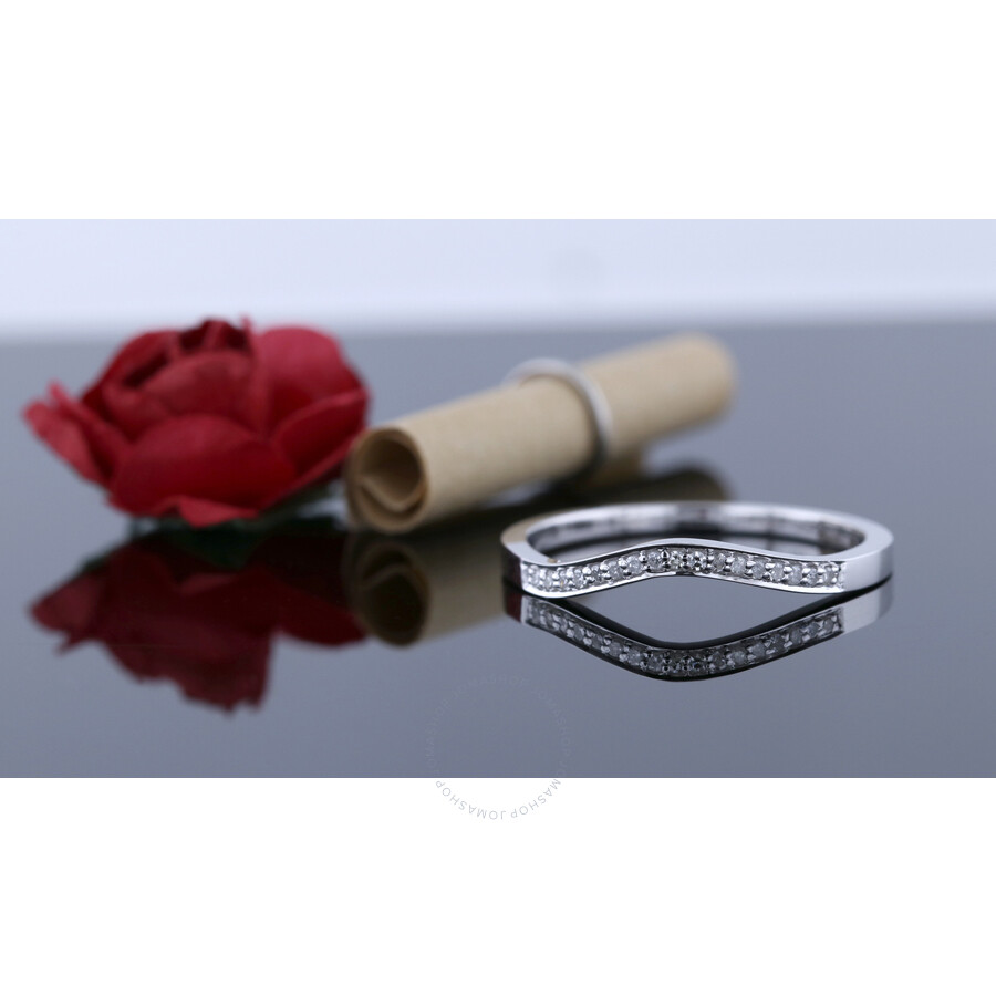 Showcase Collection White 14 Karat Diamond Ring Guard Wedding Band With