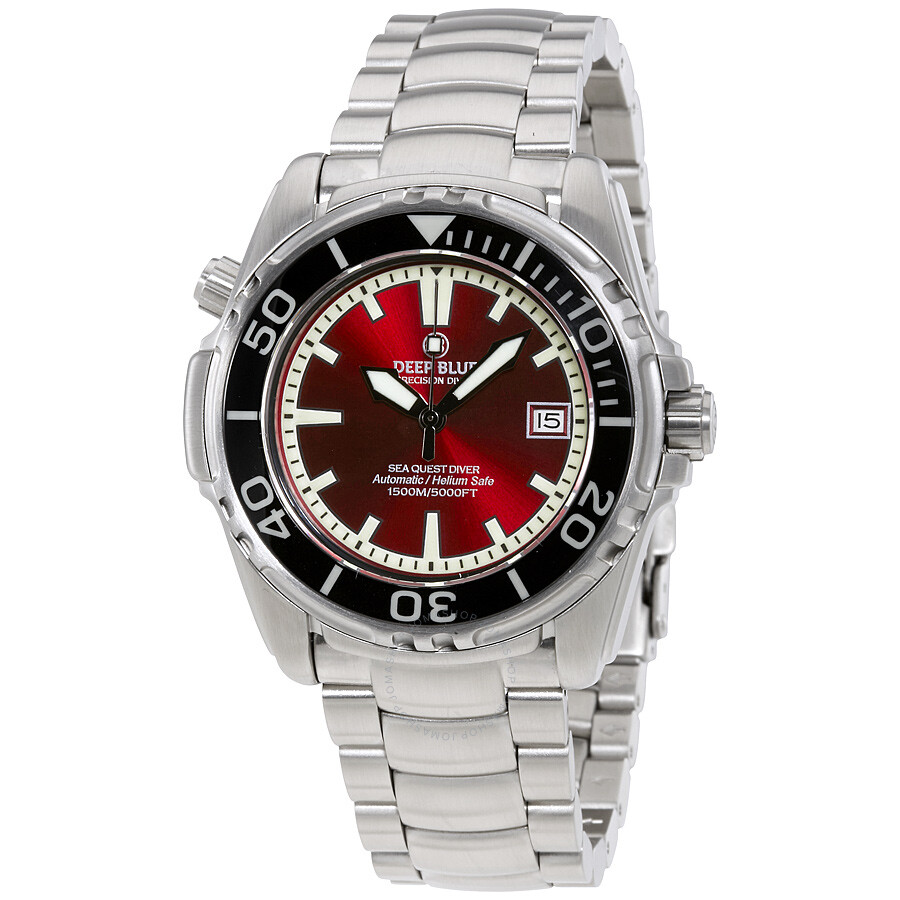 Deep Blue Sea Quest Automatic Red Dial Men's Watch SQ1500RED - 546x546