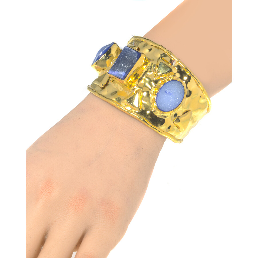 Devon Leigh 18k Gold Plated Brass And Drusy Cuff Bracelet CUFF62BL