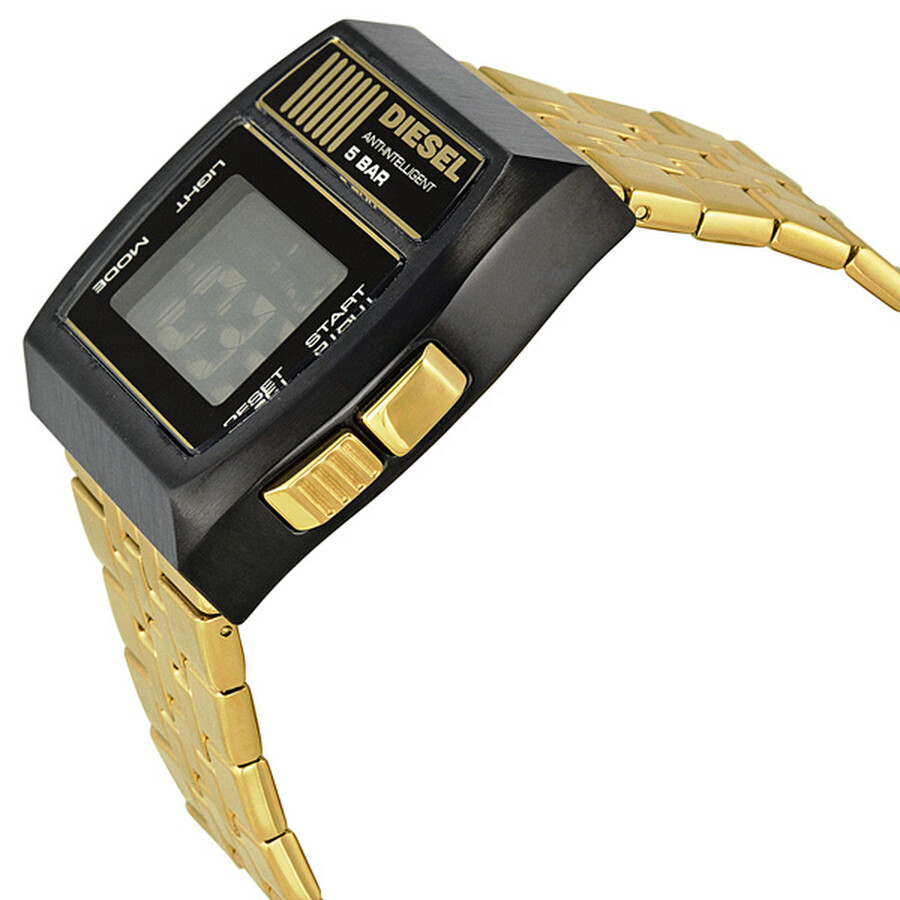Diesel Digital Goldtone Men's Watch DZ7195 698615067626 Watches