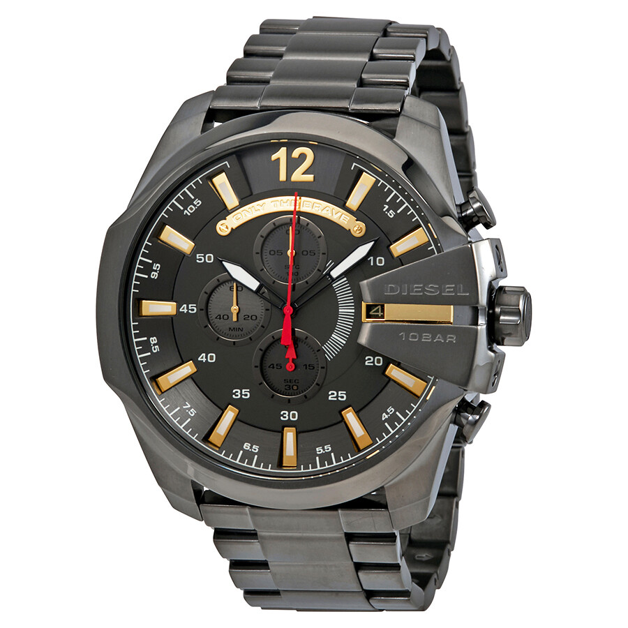 Diesel Mega Chief Chronograph Gunmetal Dial Men's Watch DZ4421 698615118076  - Watches - Jomashop