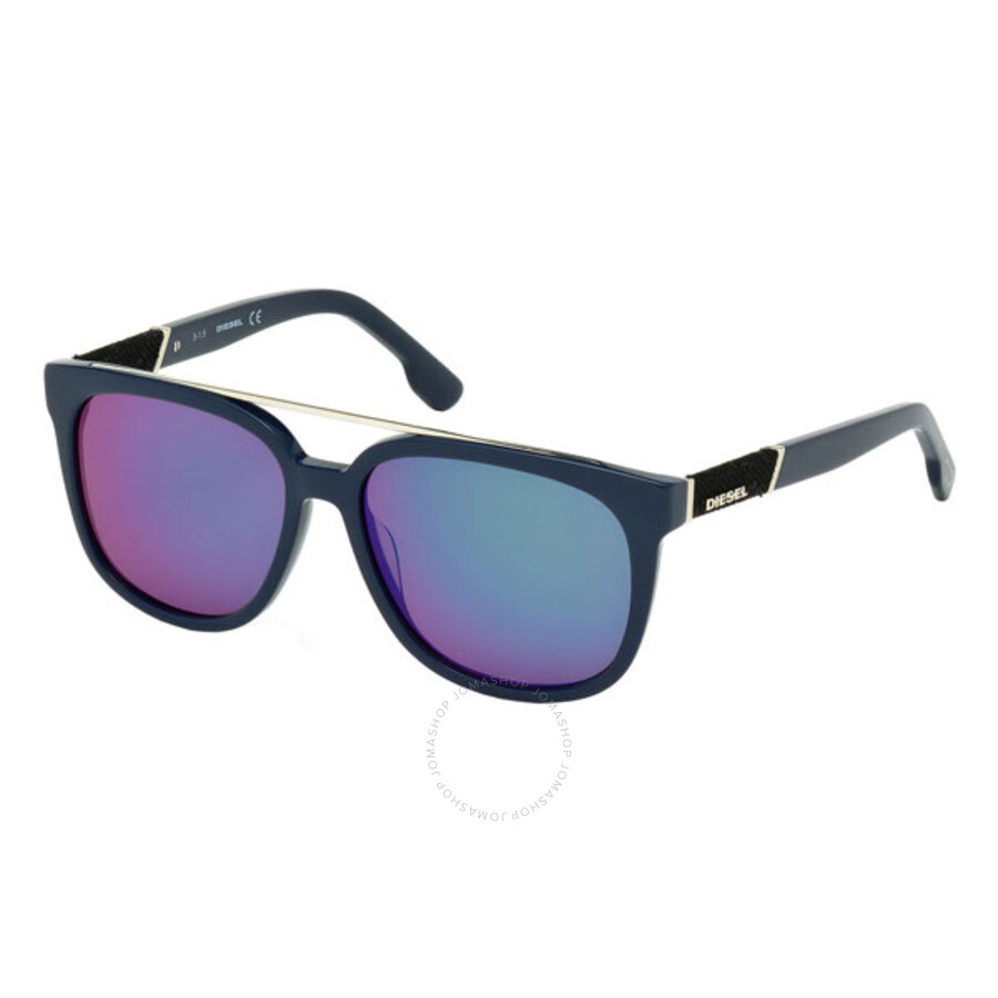 Diesel Men's Blue Square Sunglasses DL0166 90Q 56 664689720224