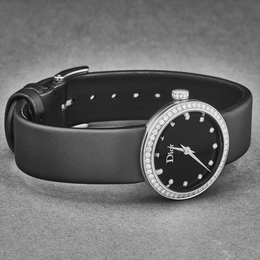 Dior La D De Dior Quartz Diamond Black Dial Ladies Watch CD047111A004