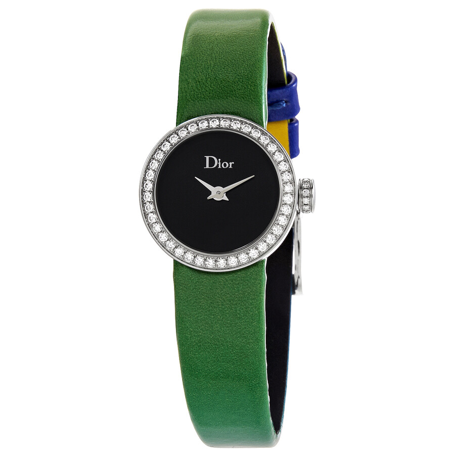 Dior Quartz Black Dial Greeb Blue Leather Ladies Watch Cda017 Cda017 Watches Dior Jomashop