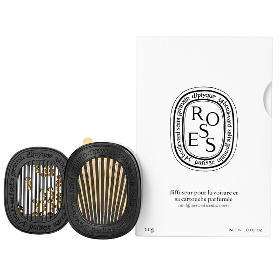 Diptyque Car Diffuser with Roses Insert 0.07 oz Fragrances 3700431418425 Fragrances & Beauty