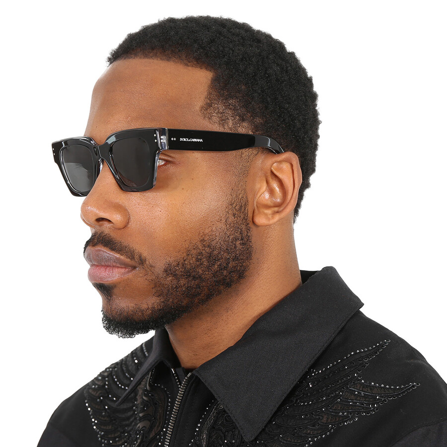 Dolce & Gabbana Grey Square Men's Sunglasses DG4413 675/R5 48 8056597713542 Sunglasses, Dolce