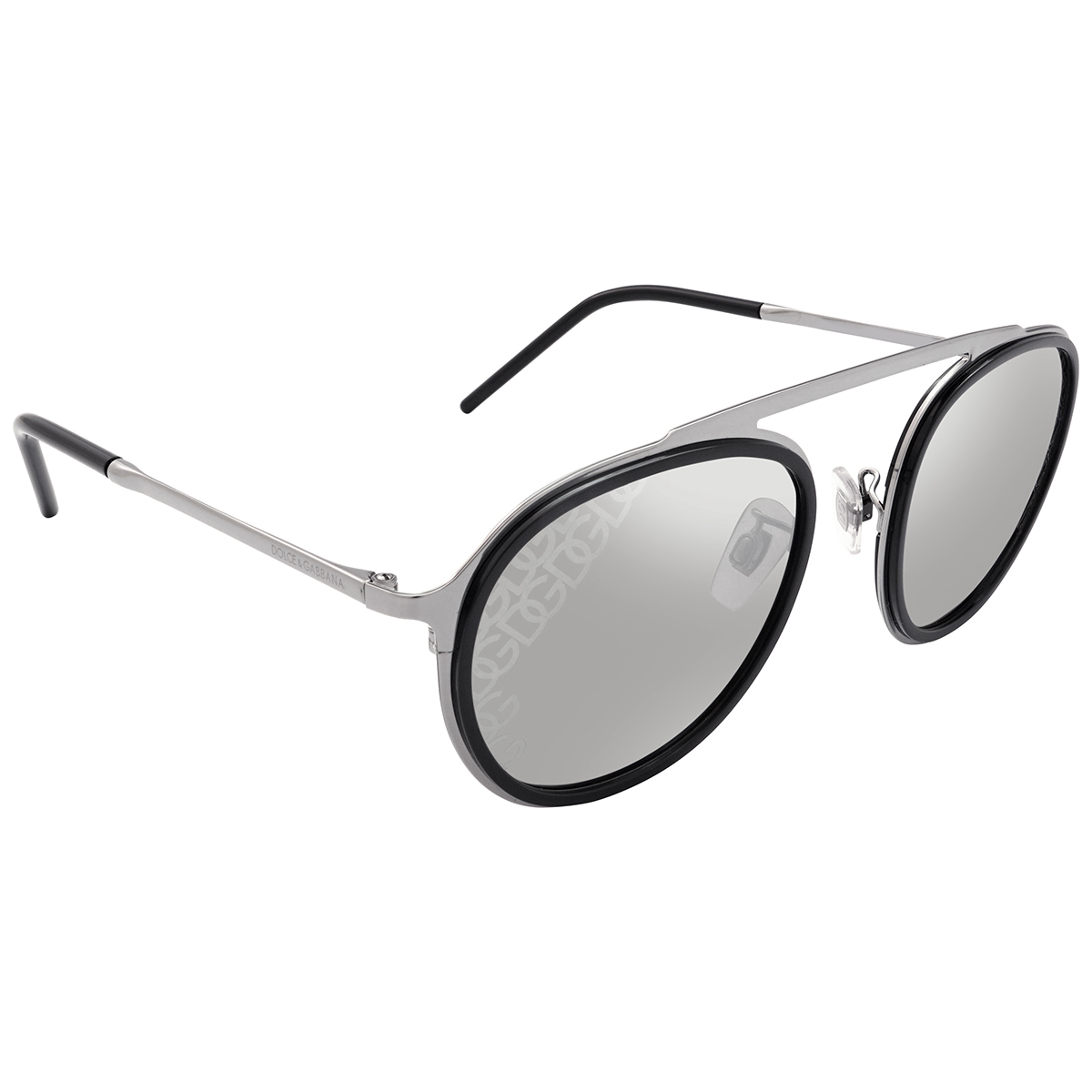 Dolce & Gabbana Light Gray Mirrored Silver Pilot Men's Sunglasses