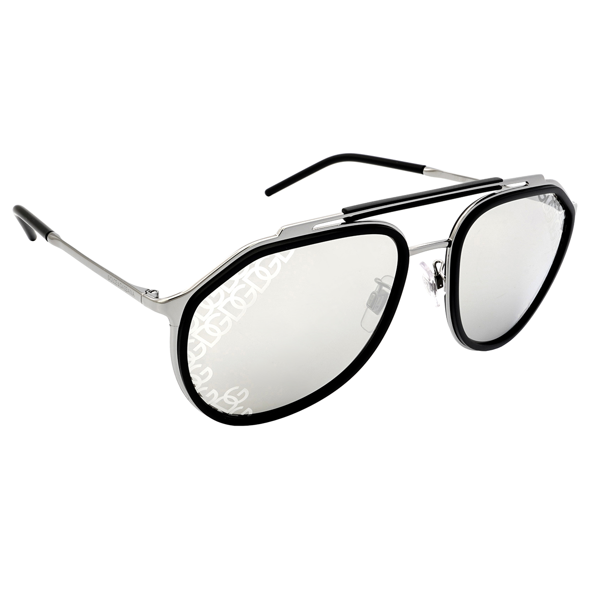 Dolce & Gabbana Light Grey Mirror Silver Pilot Men's Sunglasses DG2277