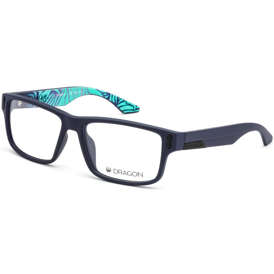 Dragon Men's Matte Navy Rectangular Eyeglass Frames DR194 MI COUNT SM