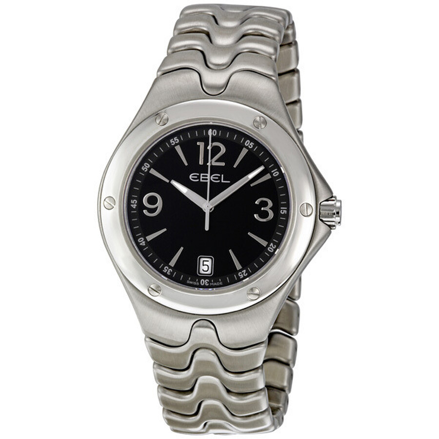 Ebel Sportwave Black Dial Stainless Steel Men's Watch 1215047