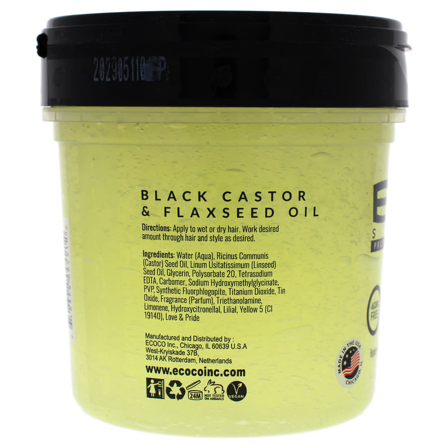 Ecoco Eco Style Gel Black Castor Flaxseed Oil by Ecoco for Unisex 16 oz Gel 748378004212
