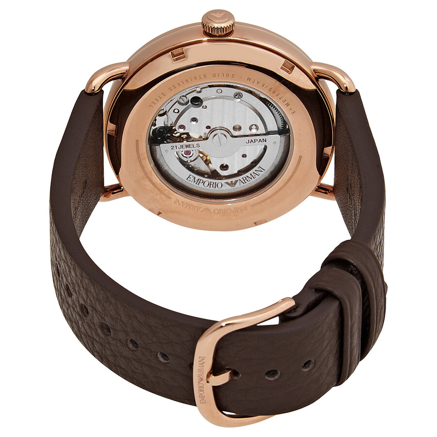 Emporio Armani Aviator Automatic Men's White Skeleton Dial Watch