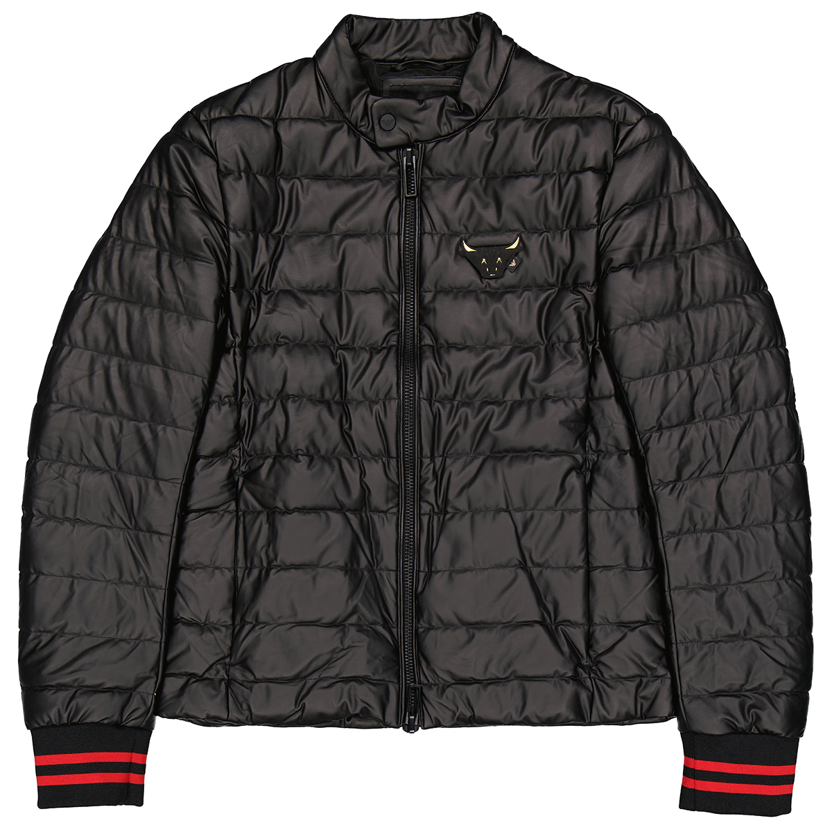 Emporio Armani Black Ox Patch Quilted Puffer Jacket, Brand Size 46, Men's
