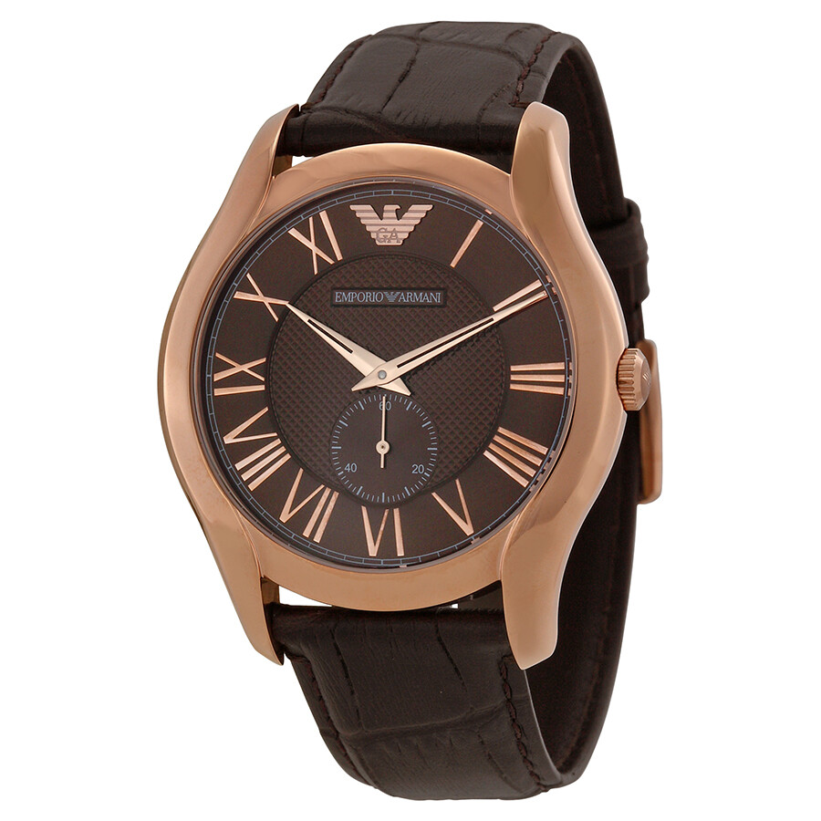 armani watch brown leather strap