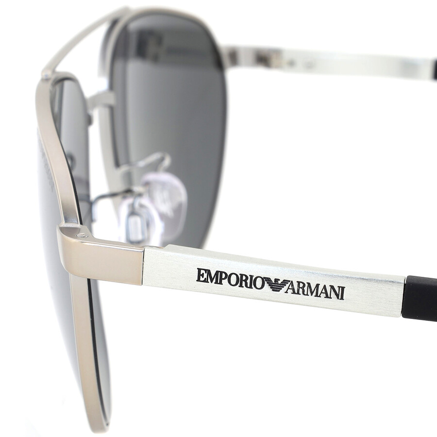 Emporio Armani Grey Mirror Silver Pilot Men's Sunglasses EA2125 30456G