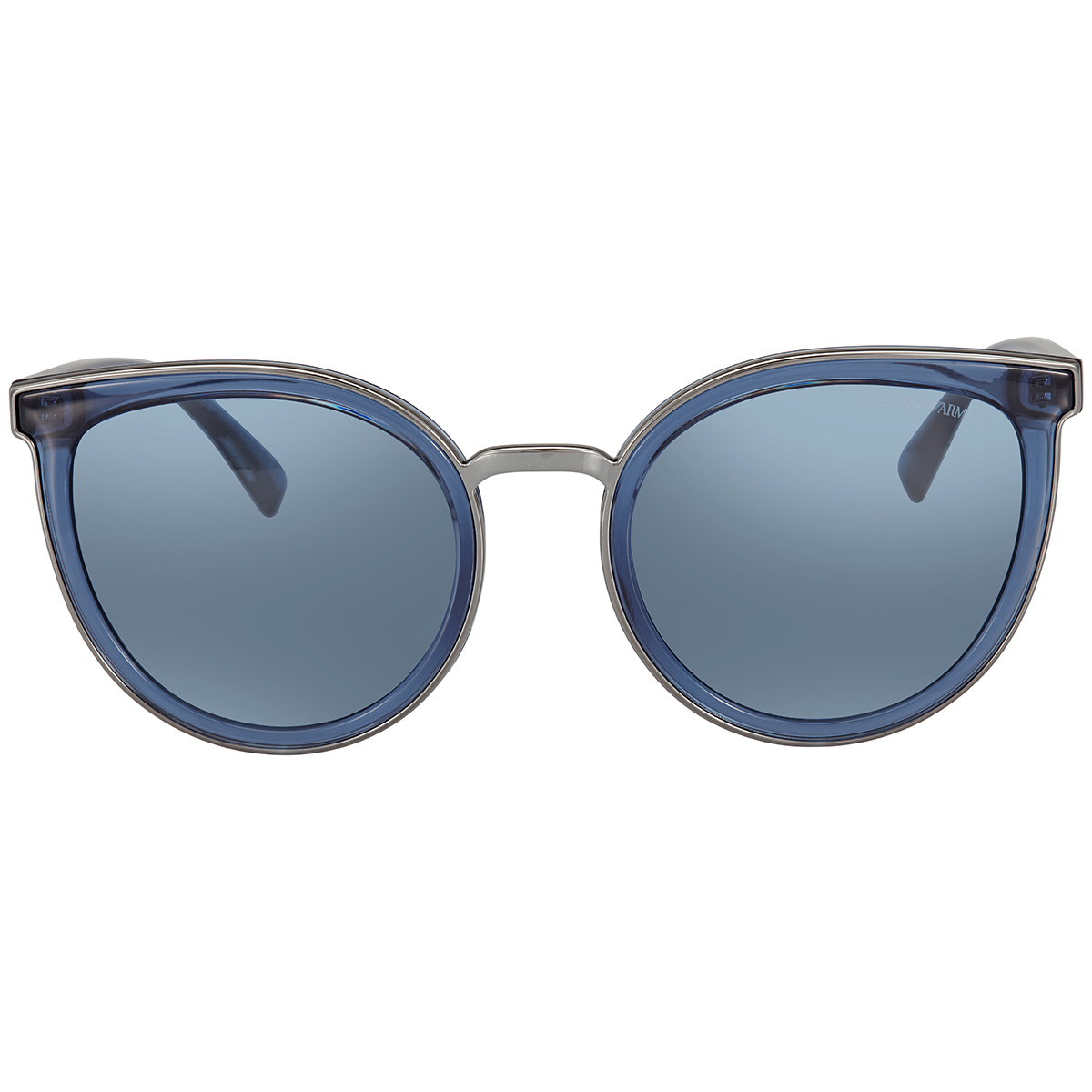 Emporio Armani Light blue mirror silver Cat Eye Sunglasses EA4135 57681U54  8056597074797 - Sunglasses - Jomashop