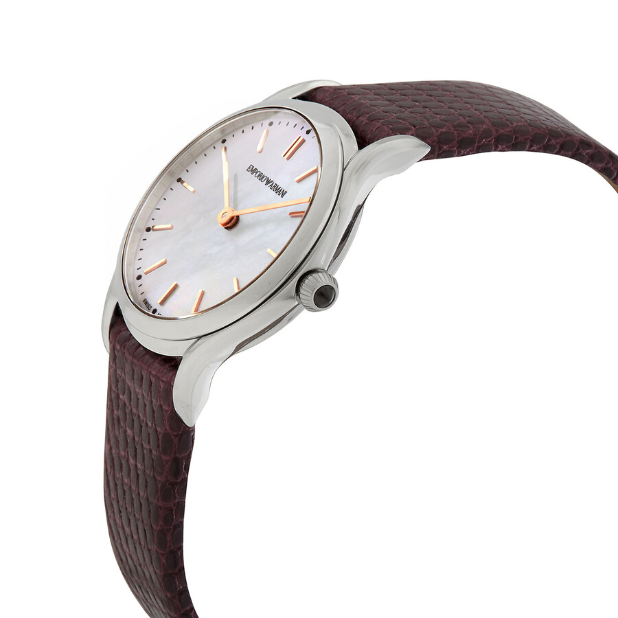Emporio Armani Quartz White Mother of Pearl Dial Ladies Watch ARS7015 ...