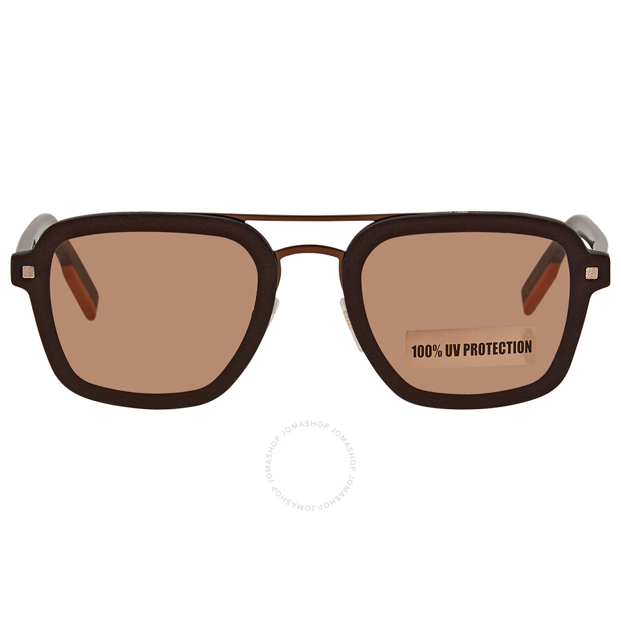 Ermenegildo Zegna Brown Mirror Pilot Men's Sunglasses EZ0120 64 48L