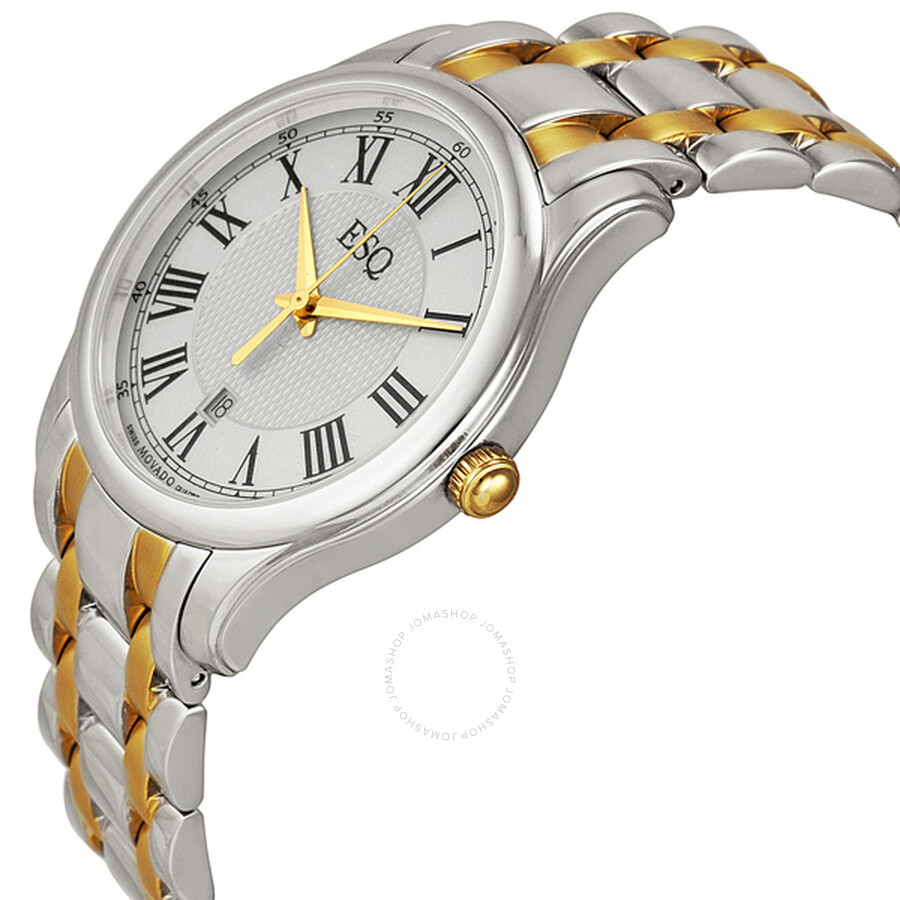 Esq By Movado Filmore White Dial TwoTone Stainless Steel Men's Watch