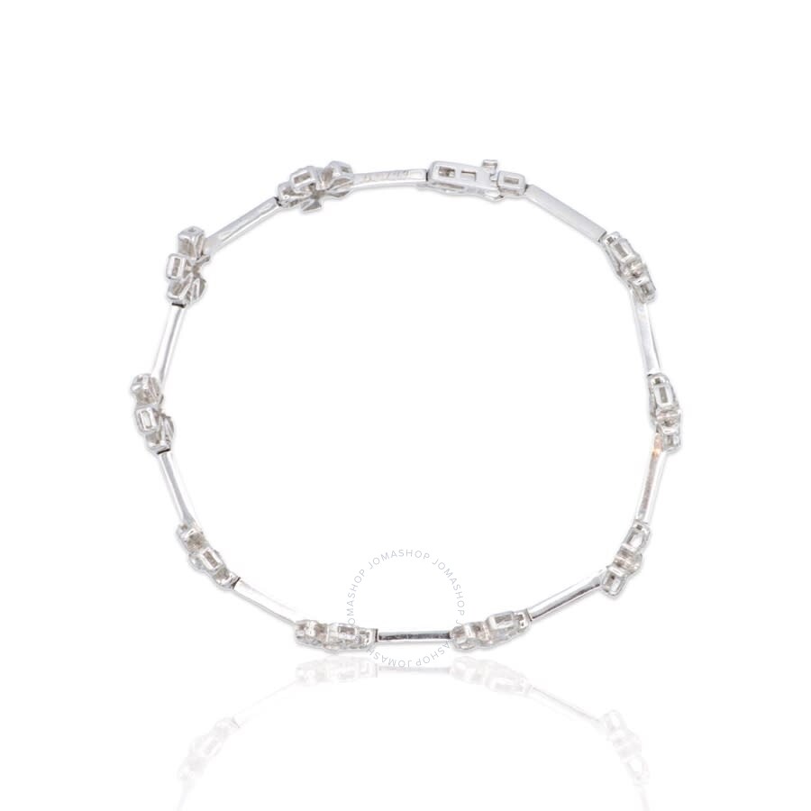 Estate Jewelry 18K White Gold Diamond Flower Bracelet 62161 Jewelry