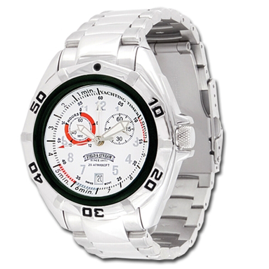 Field And Stream Men's Ocean Angler MultiFunction Stainless Steel Watch F185GWBSY 0891250000595