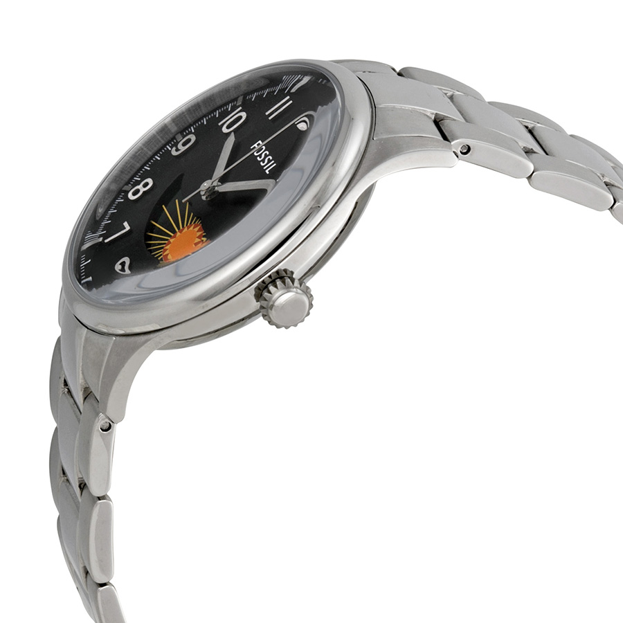 Fossil Agent Black Dial Stainless Steel 