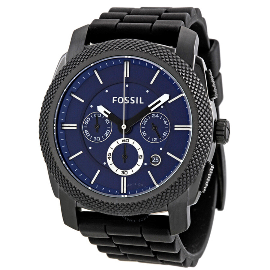 Chronograph Black Ion-plated Blue Dial Men's Watch