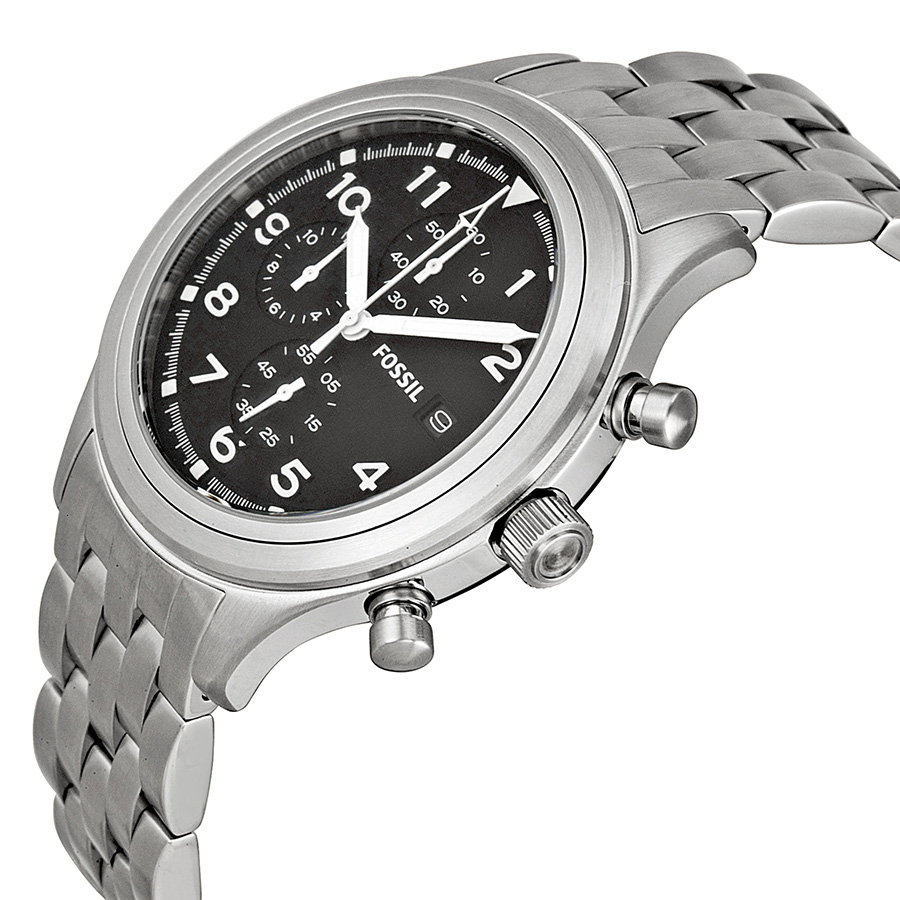 Fossil Compass Chronograph Black Dial 