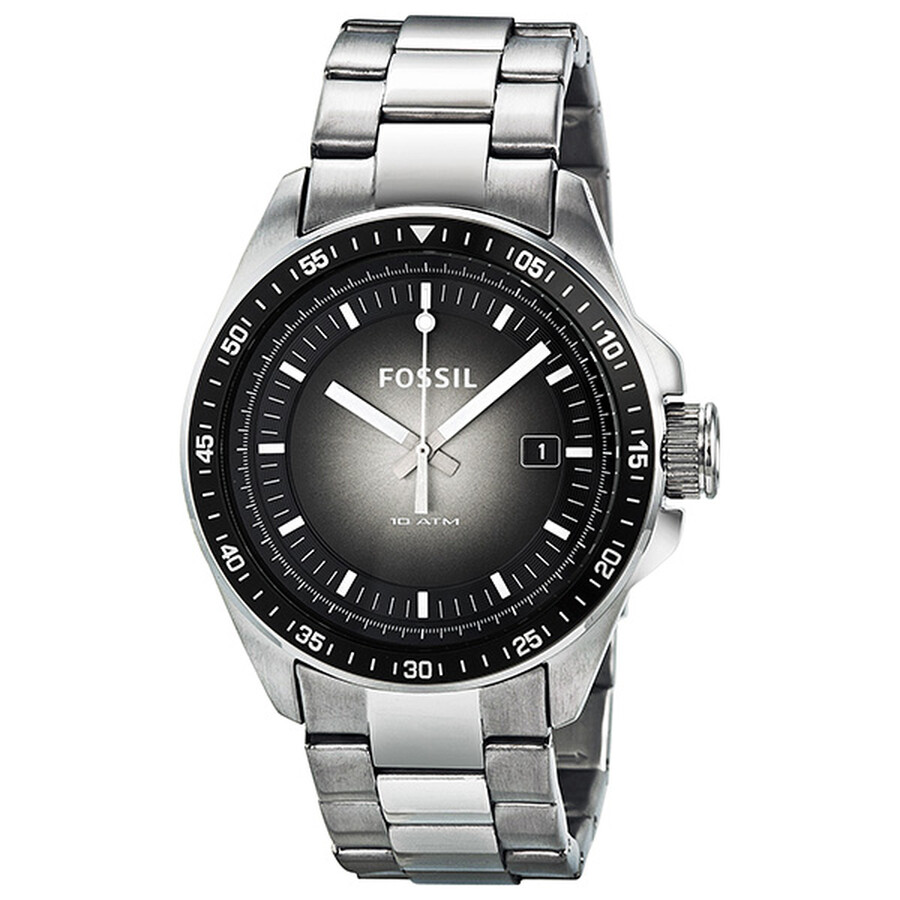 Fossil Decker Black Dial Stainless Steel Men's Watch AM4368 0691464769321 -  Watches, Decker - Jomashop