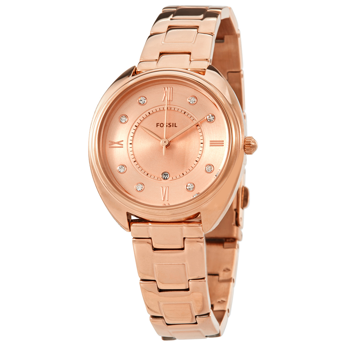 Fossil Gabby Quartz Crystal Rose Gold 