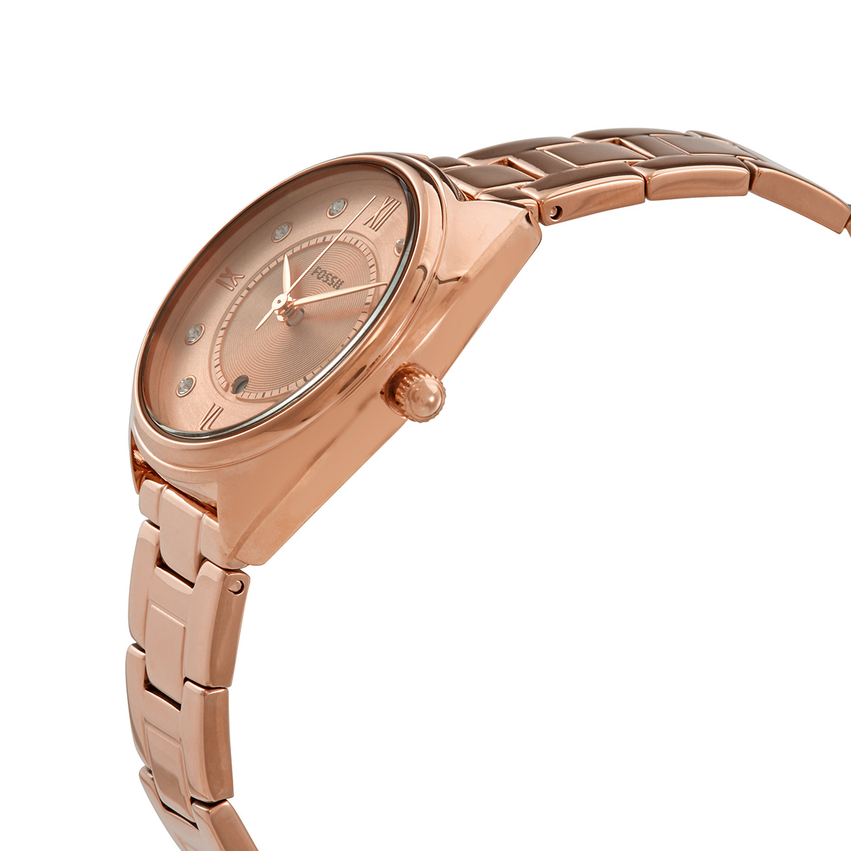 Fossil Gabby Quartz Crystal Rose Gold 