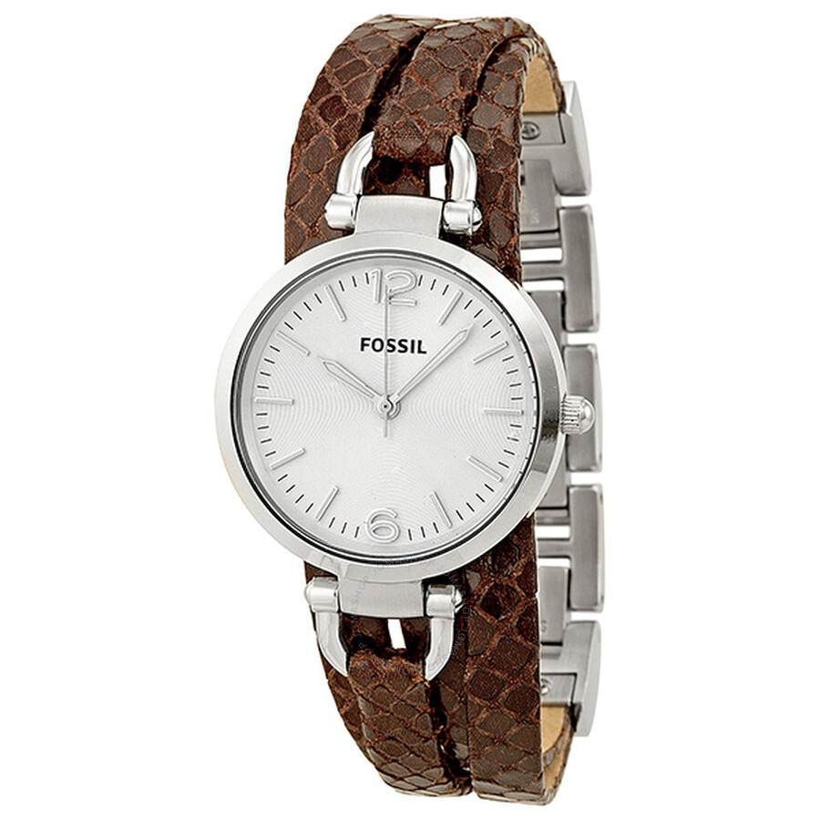 Fossil Georgia Silver Dial Brown Snake Print Leather Las Watch Es3155 Joma - Fossil Georgia Leather Wrap Watch Brown Fossil Georgia Silver Dial Brown Snake Print Leather Las Watch Es3155 Joma - Fossil Georgia Leather Wrap Watch Brown
