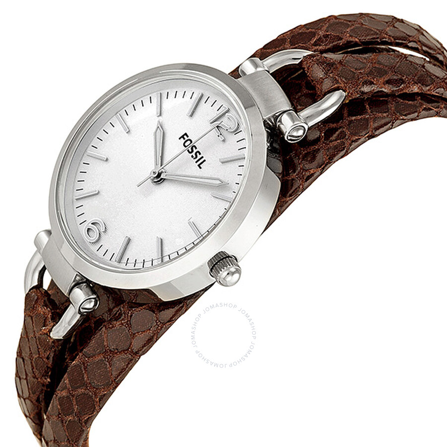 Fossil Georgia Silver Dial Brown Snake Print Leather Las Watch Es3155 Joma - Fossil Georgia Leather Wrap Watch Brown Fossil Georgia Silver Dial Brown Snake Print Leather Las Watch Es3155 Joma - Fossil Georgia Leather Wrap Watch Brown