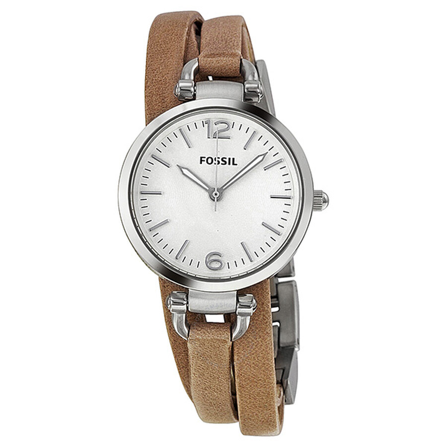 Fossil Georgia Silver Dial Sand Leather Las Watch Es3197 Joma - Fossil Georgia Leather Wrap Watch Brown Fossil Georgia Silver Dial Sand Leather Las Watch Es3197 Joma - Fossil Georgia Leather Wrap Watch Brown