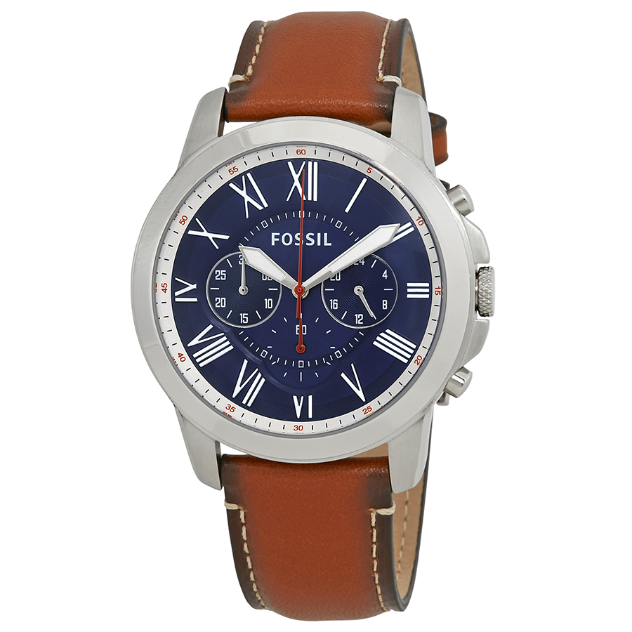 Fossil Grant Chronograph Navy Blue Dial 