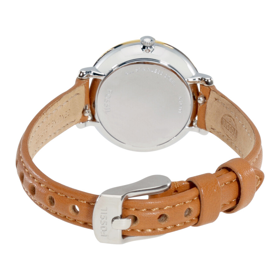 Fossil Jacqueline Mini Silver Dial Tan Leather Ladies Watch ES3801