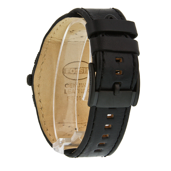 Fossil Machine Black Cuff Leather Men's 