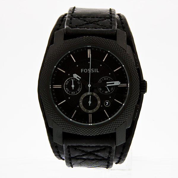 Fossil Machine Black Cuff Leather Men's 