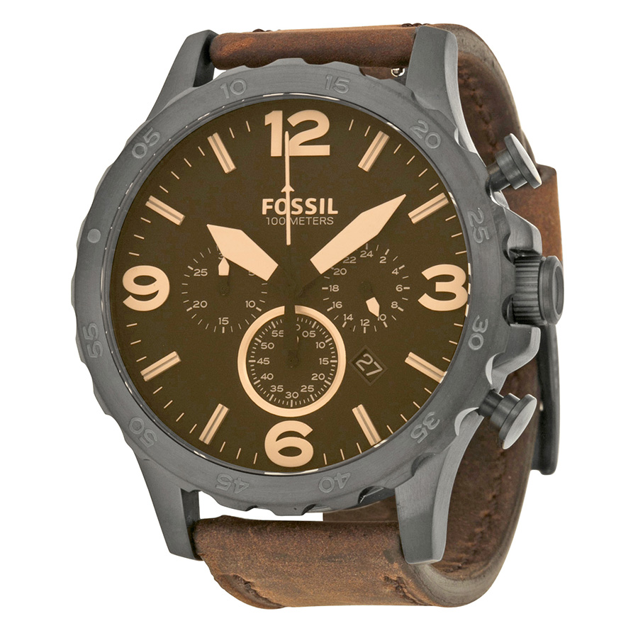 Fossil Nate Chronograph Brown Dial 