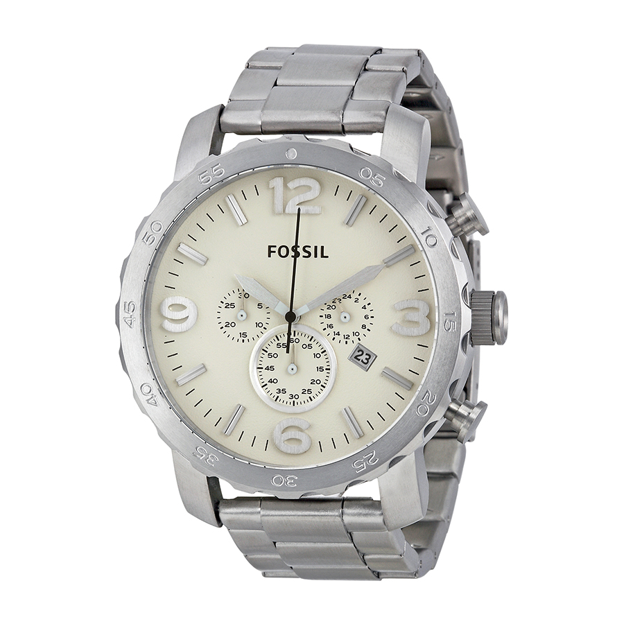 Fossil Nate Chronograph White Dial 