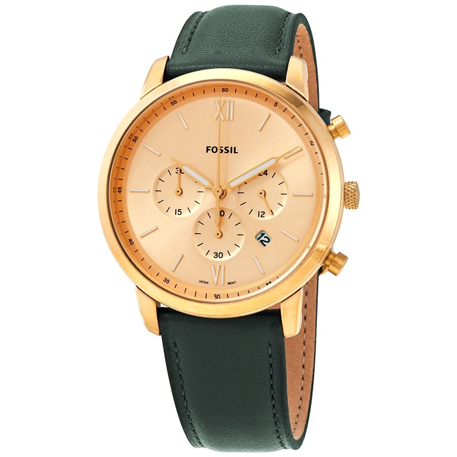 Fossil Neutra Chronograph Quartz Gold Dial 44 mm Watch FS5580 796483456754  - Watches - Jomashop