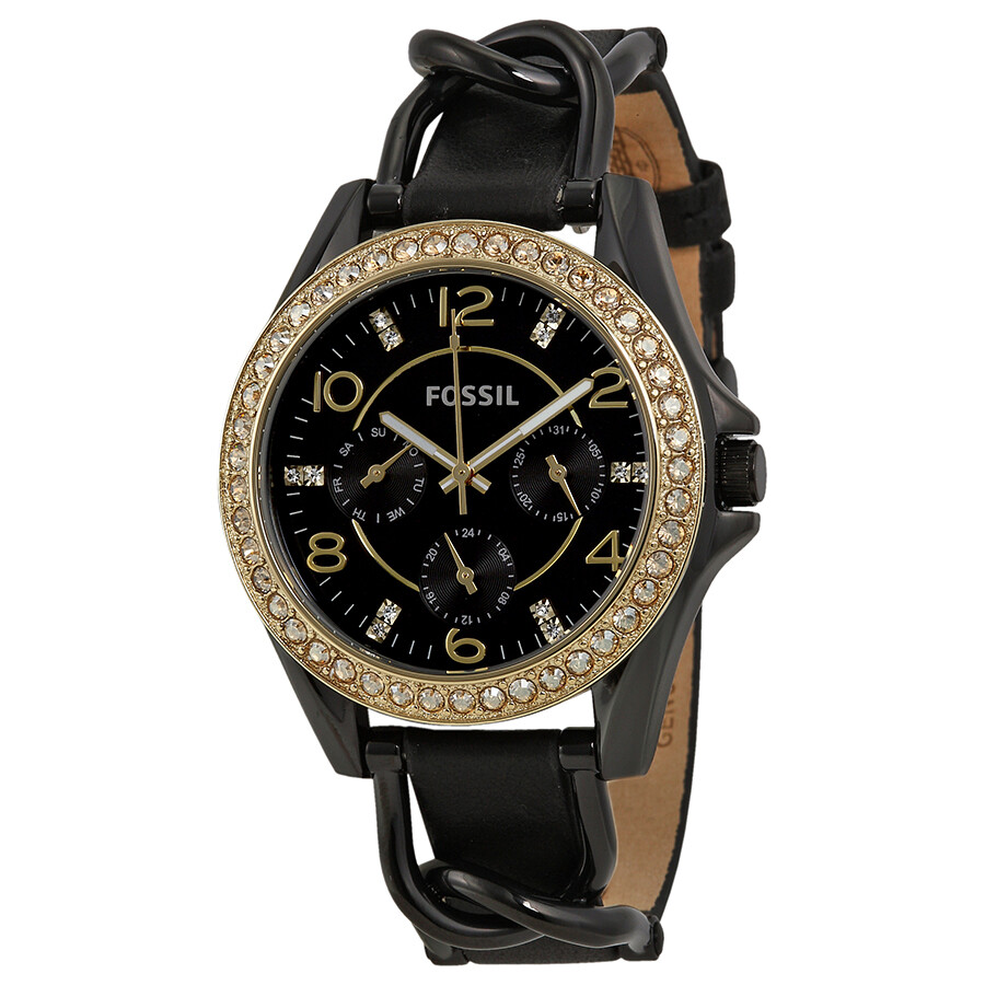 fossil riley black