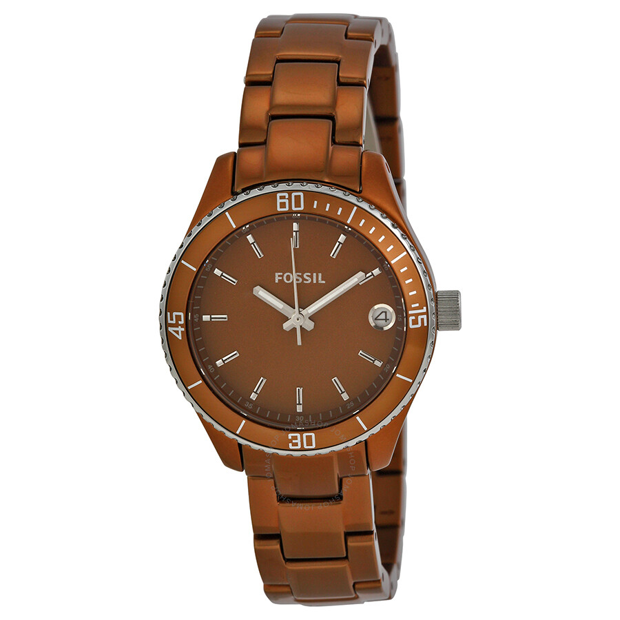 Fossil Riley Mini Brown Aluminium Ladies Watch ES2930 0691464731809