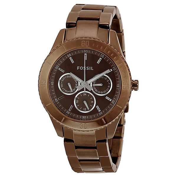 Fossil Stella Brown Chronograph Brown Ion-plated Stainless Steel Ladies  Watch ES3021 ES3021 0691464805197 - Fossil, Stella - Jomashop